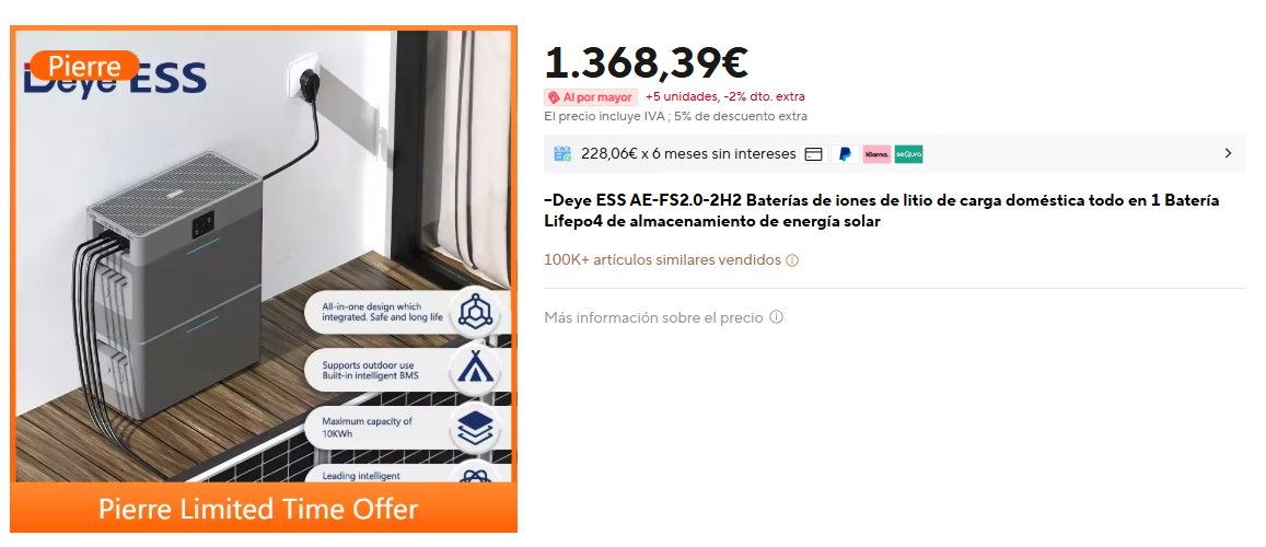 Batería de balcón Deye ESS AE-FS2.0-2H2