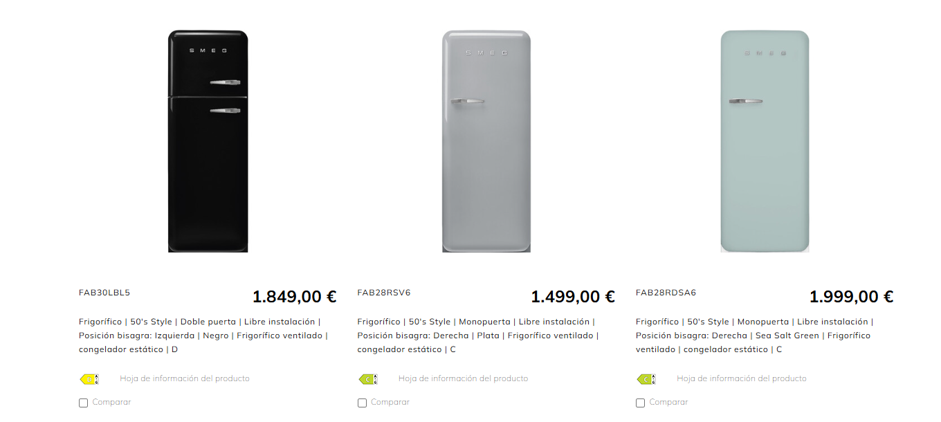Neveras de la marca SMEG
