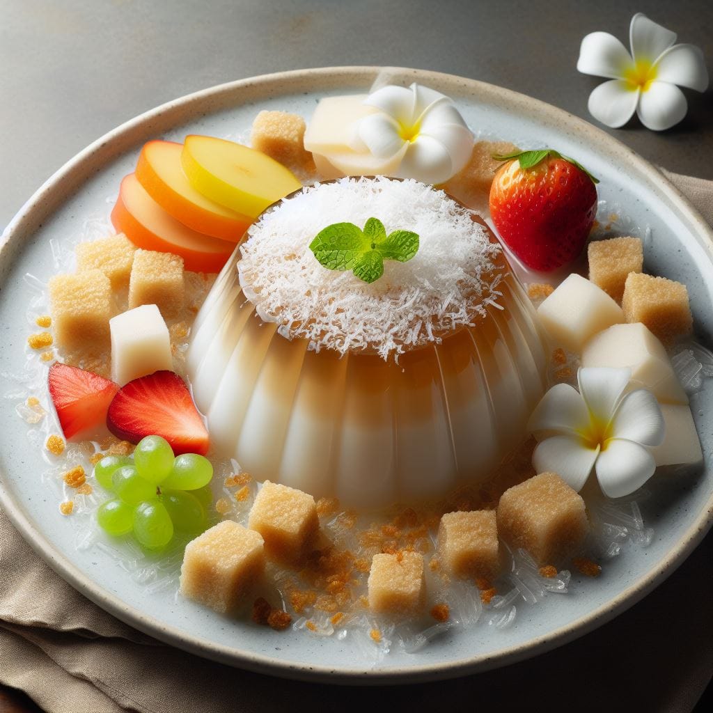 Pudding de agar y azúcar de palma