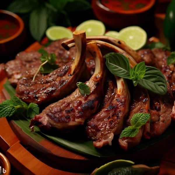 chuletas de cordero aromáticas al estilo vietnamita