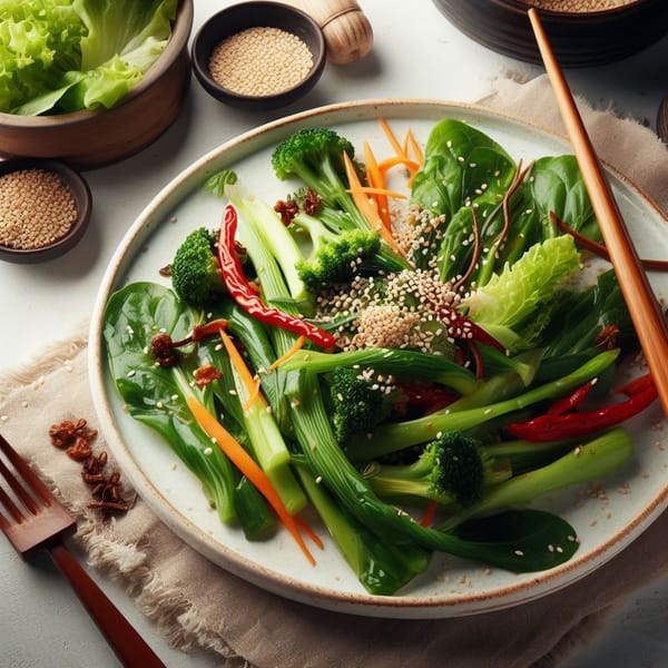 Verduras asiáticas al estilo oriental en 15 minutos