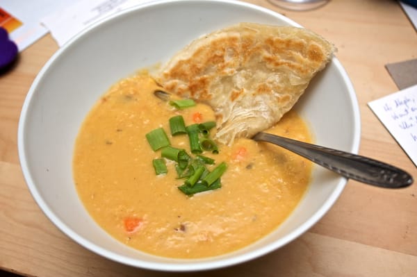 Sopa de zanahoria y lentejas especiada