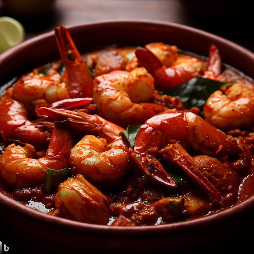 Malabar prawns, curry de gambas al estilo de Kerala