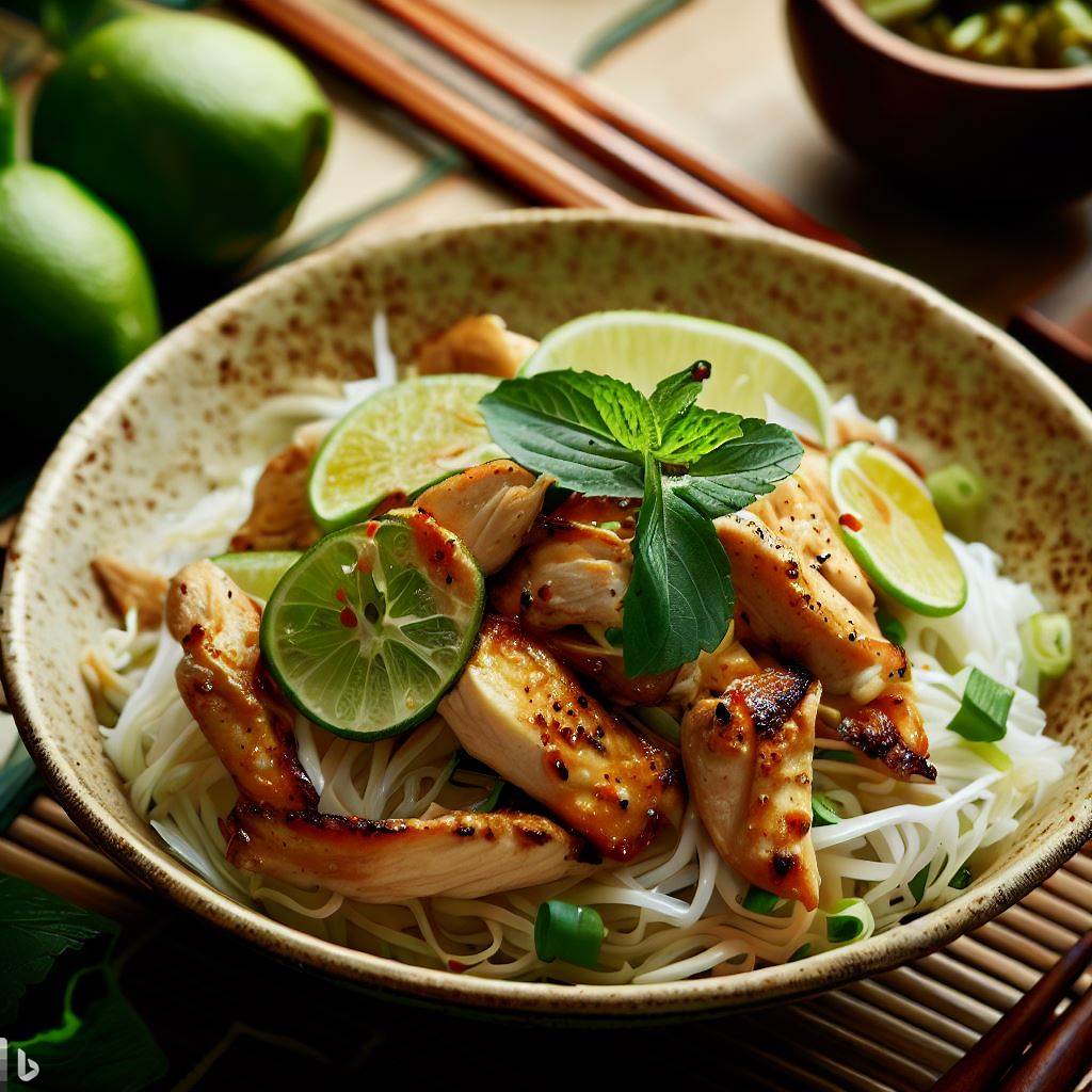 Cómo hacer Fideos vietnamitas con pollo al limoncillo, una ensalada de fideos fresca y deliciosa