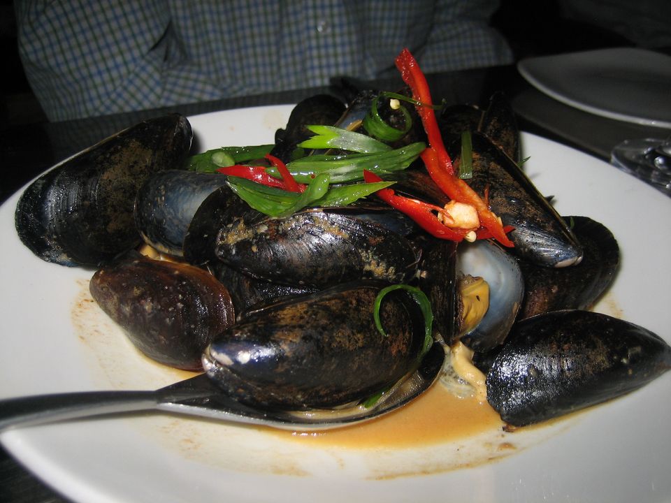 Mejillones al vapor con sabor tailandés