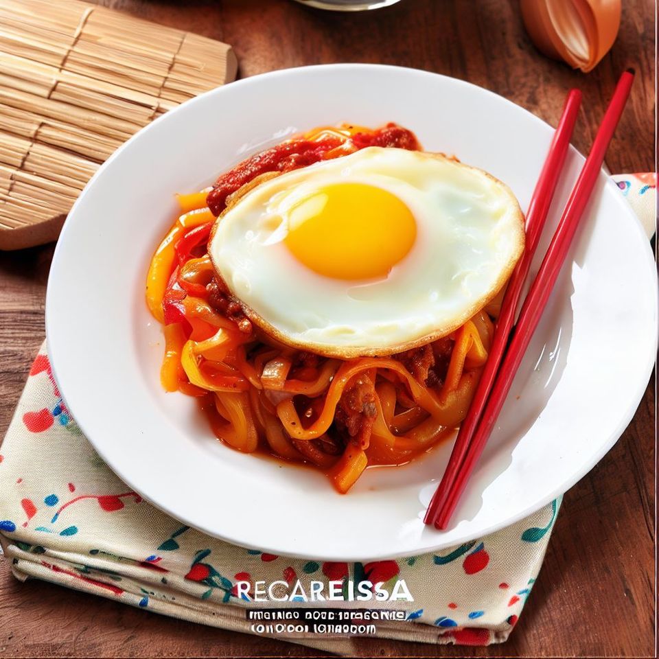 salteado de fideos con Kimchi