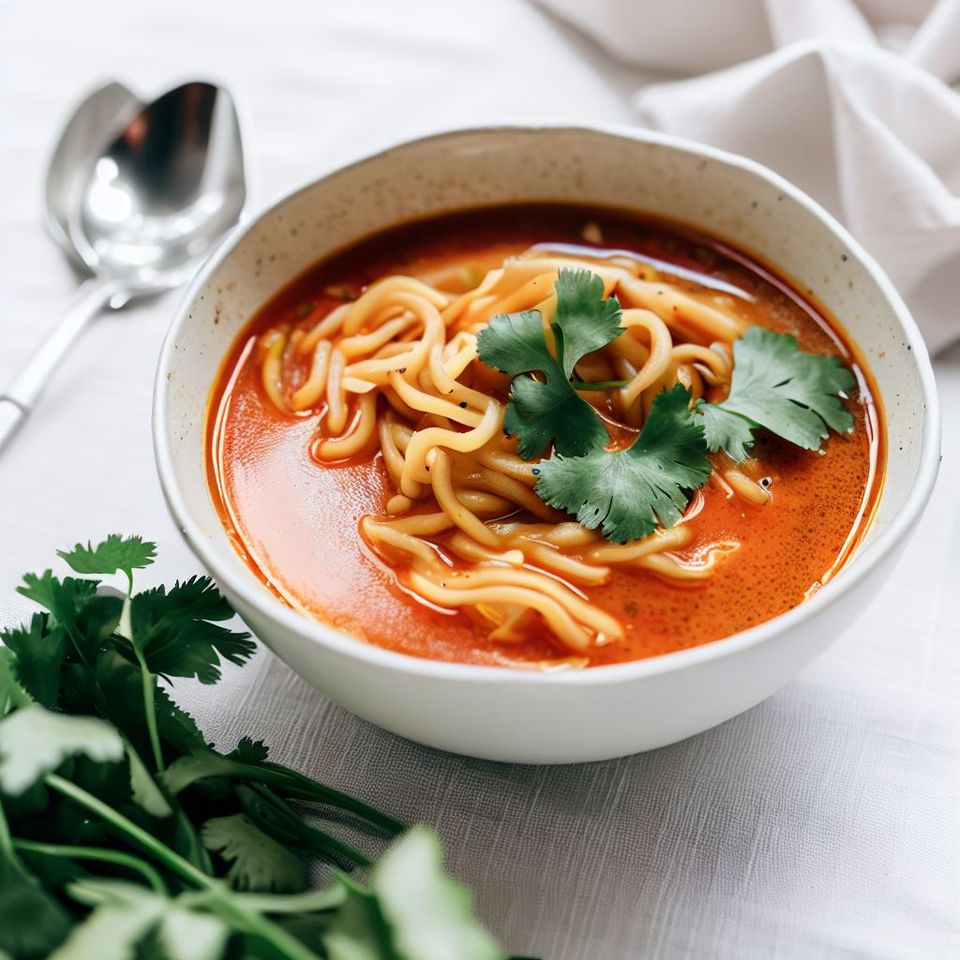 Sopa de curry rojo