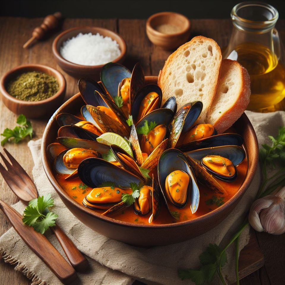 Mejillones al curry rojo tailandés, una receta exótica y deliciosa