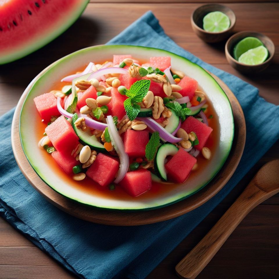 Ensalada de sandía al estilo tailandés