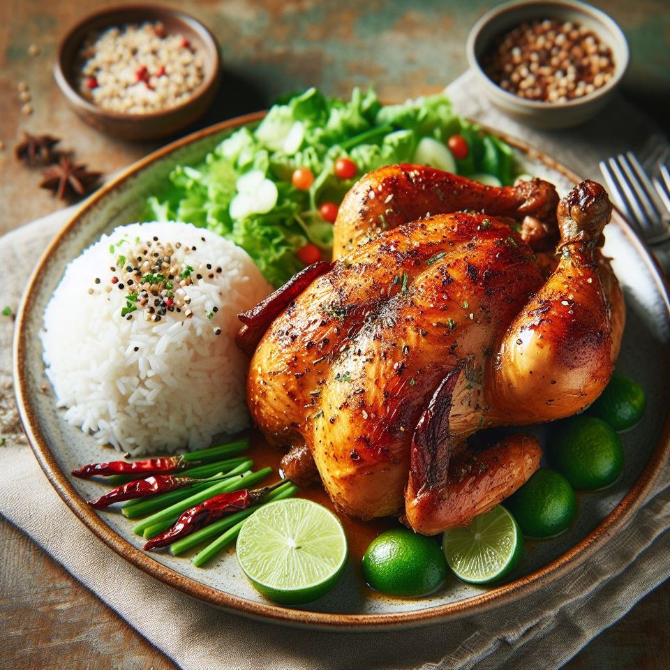 Pollo asado al estilo tailandés